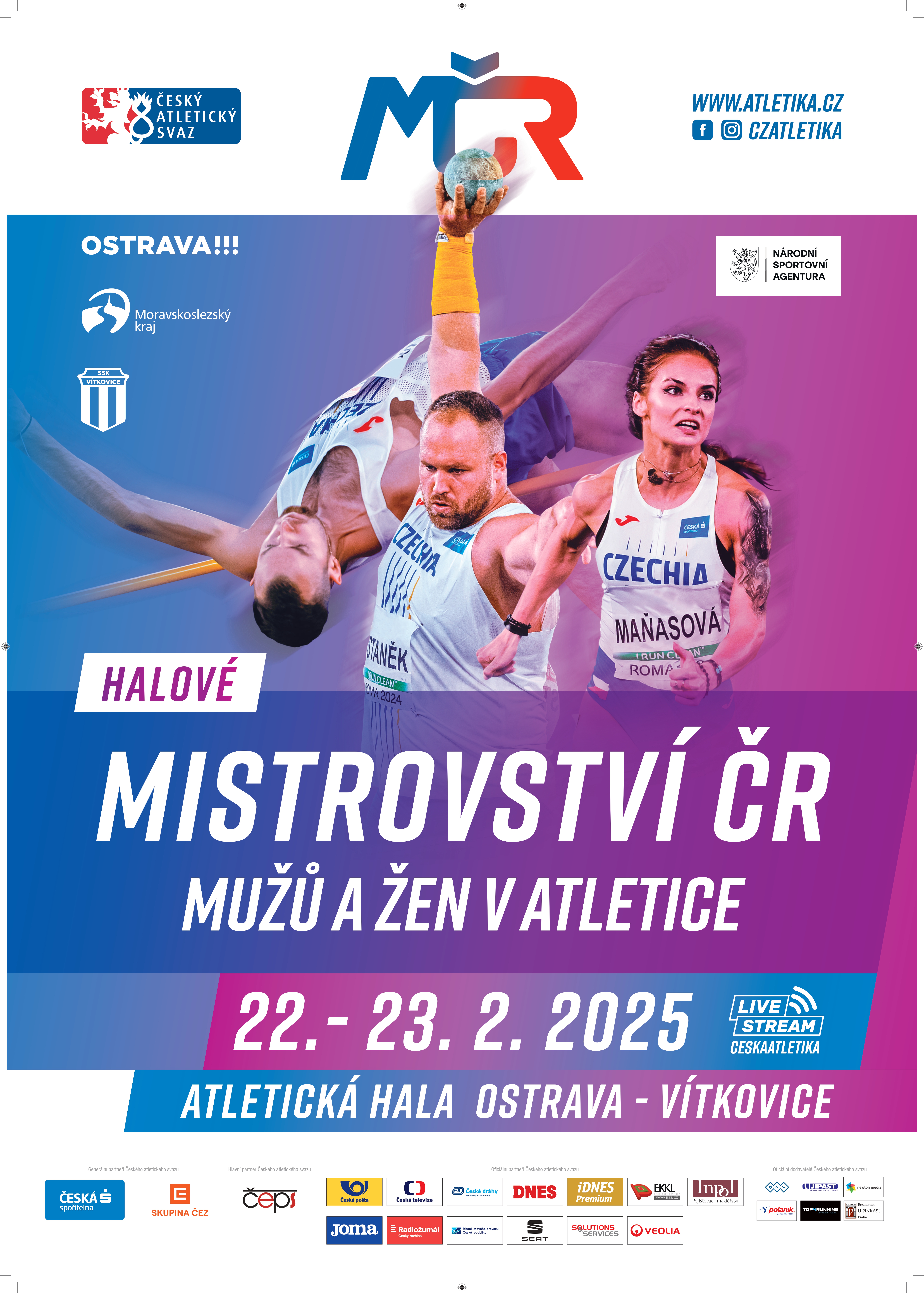 Grafický plakát k Mistrovství České republiky v atletice mužů a žen